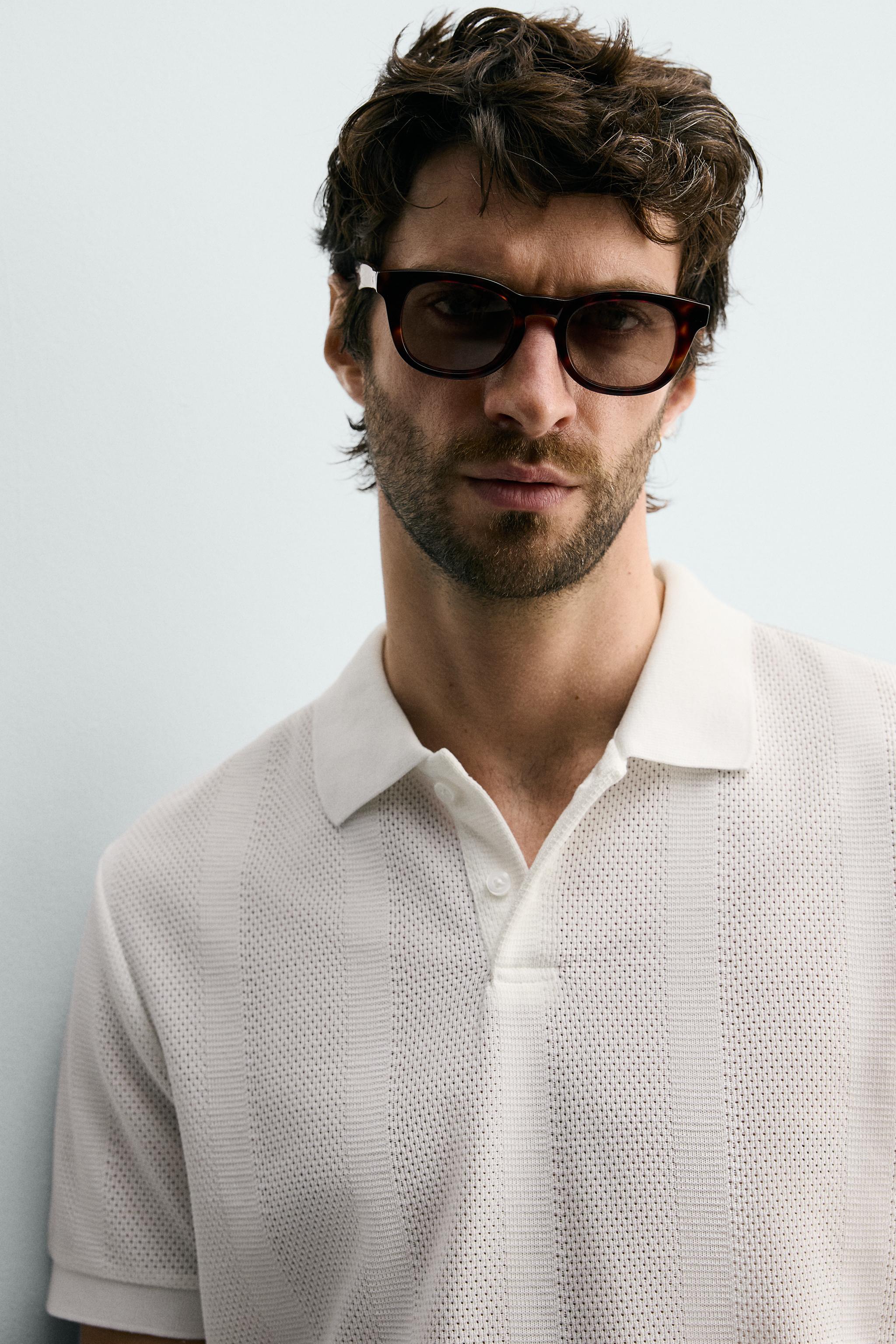 POLO REGULAR FIT EN JACQUARD À RAYURES